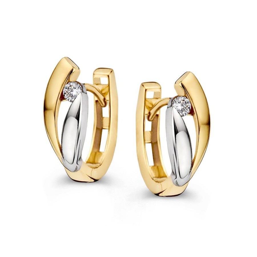 Oorbellen Excellent Jewelry | Oorringen Bicolor Zirkonia