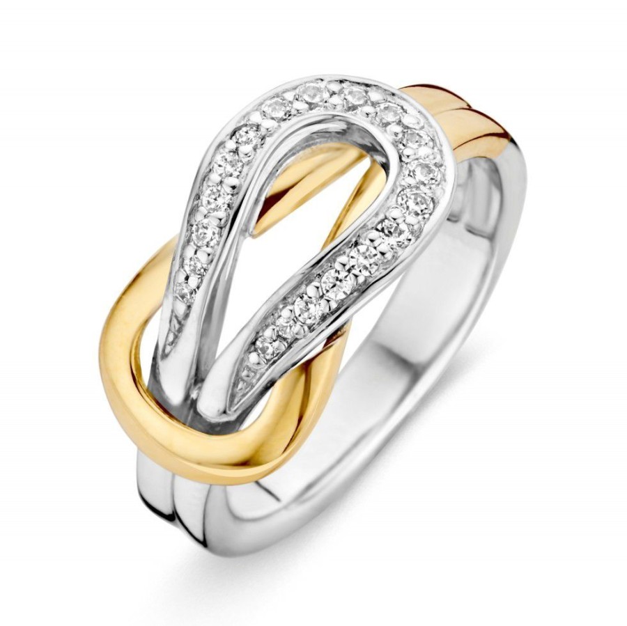 Ringen Excellent Jewelry | Ring Zilver/Goud Zirkonia