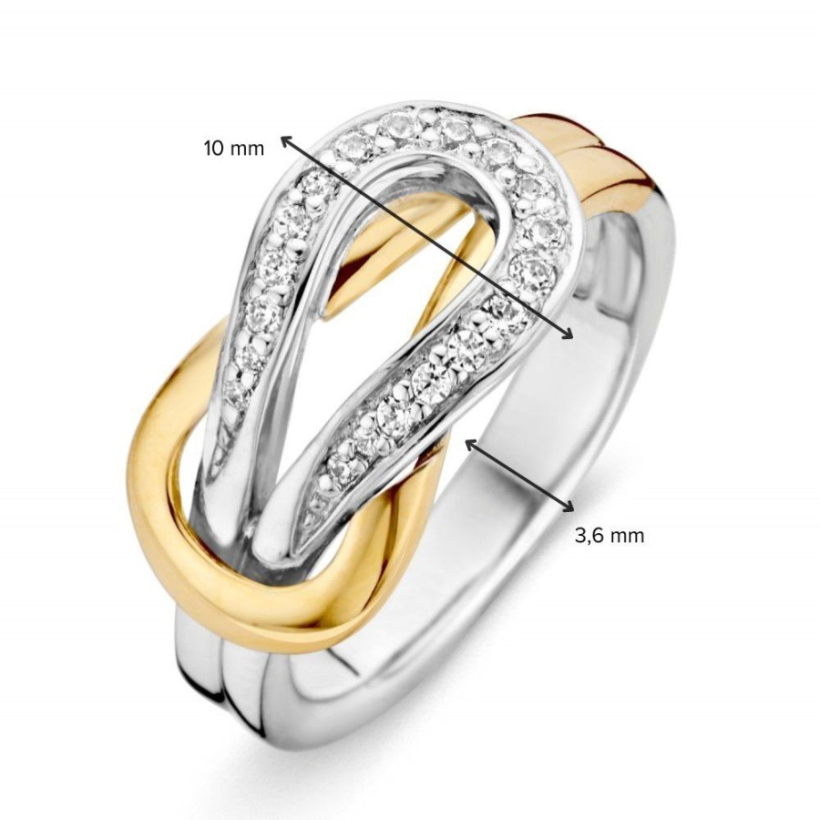 Ringen Excellent Jewelry | Ring Zilver/Goud Zirkonia