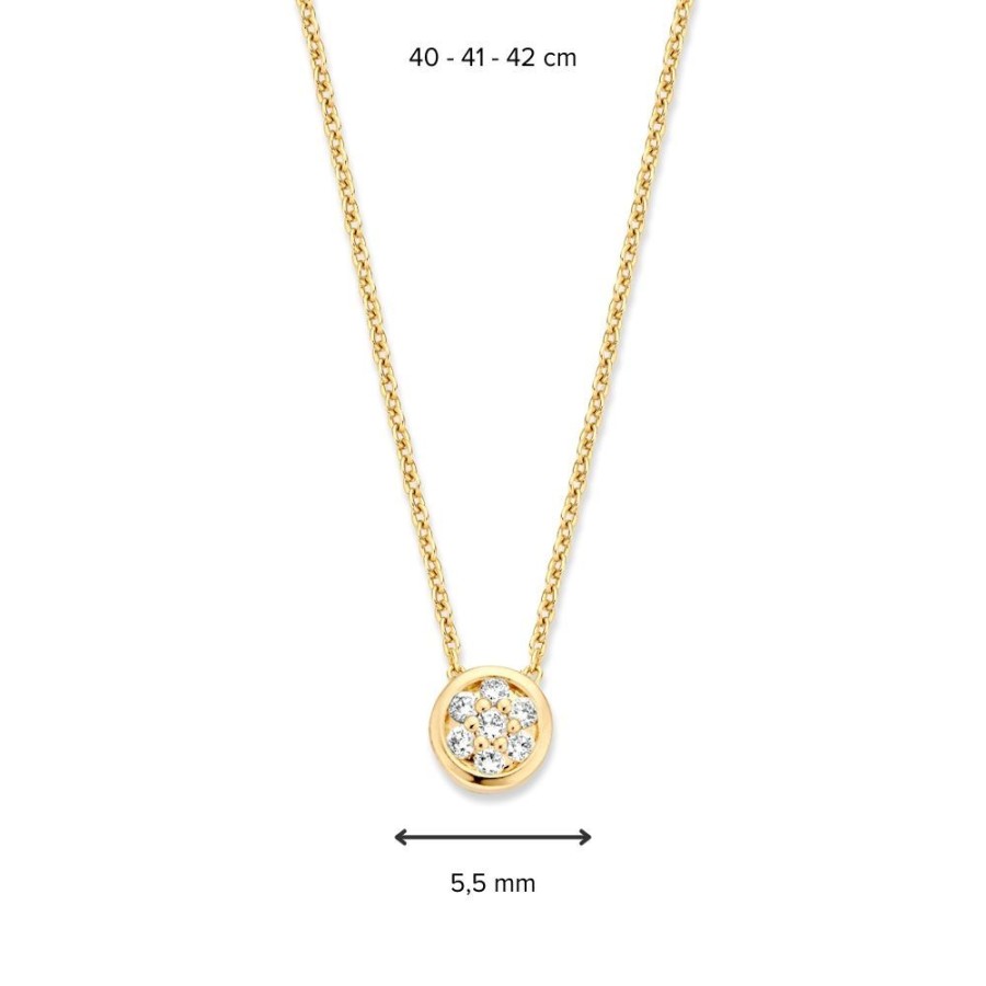 Colliers Excellent Jewelry | Collier Geelgoud Briljant 0,09 Crt.