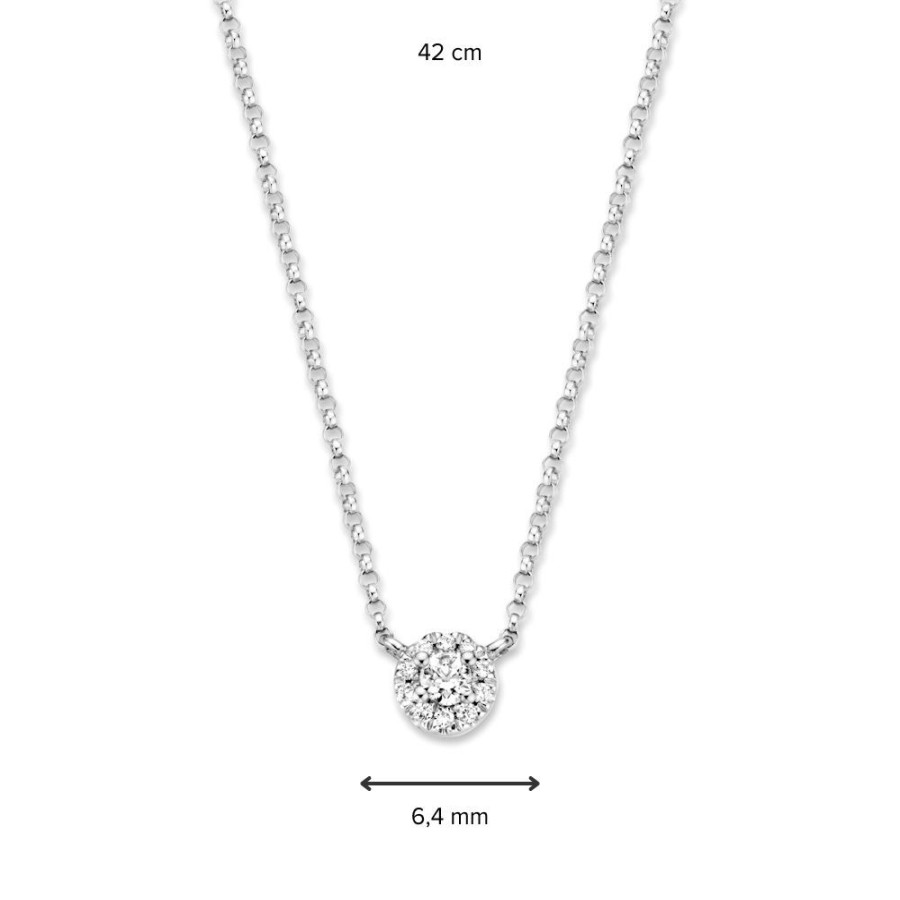 Colliers Excellent Jewelry | Collier Witgoud Briljant 0,15 Crt.