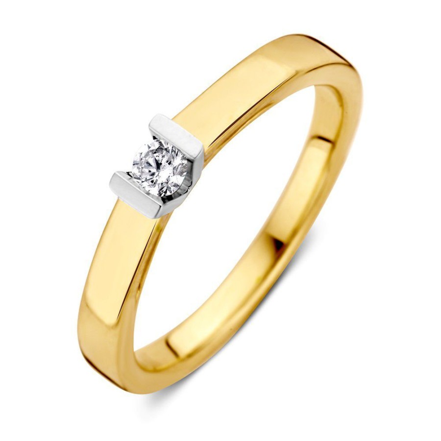 Ringen Excellent Jewelry | Ring Bicolor Briljant 0.10 Crt.