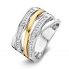 Ringen Excellent Jewelry | Ring Zilver/Goud Zirkonia