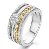 Ringen Excellent Jewelry | Ring Zilver/Goud Zirkonia