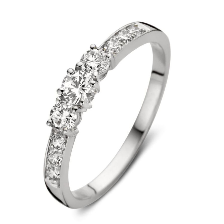 Ringen Excellent Jewelry | Ring Witgoud Zirkonia