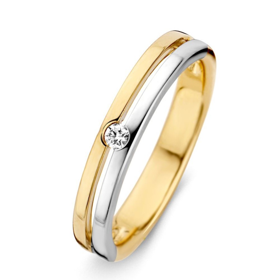 Ringen Excellent Jewelry | Ring Bicolor Briljant 0.05 Crt.