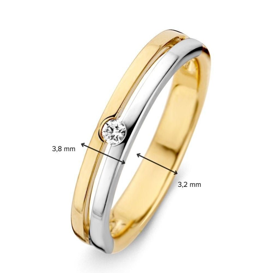 Ringen Excellent Jewelry | Ring Bicolor Briljant 0.05 Crt.