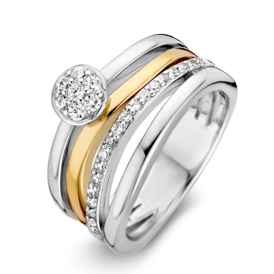 Ringen Excellent Jewelry | Ring Zilver/Goud Zirkonia