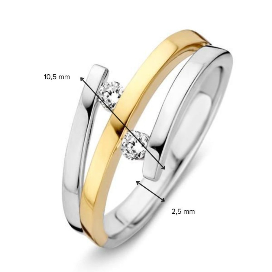 Ringen Excellent Jewelry | Ring Bicolor Briljant 0.12 Crt.