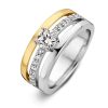 Ringen Excellent Jewelry | Ring Zilver/Goud Zirkonia