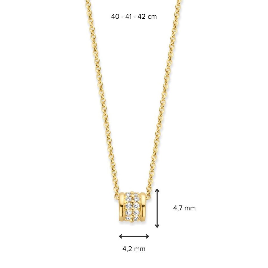 Colliers Excellent Jewelry | Collier Geelgoud Briljant 0,12 Crt.