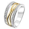 Ringen Excellent Jewelry | Ring Zilver/Goud Zirkonia