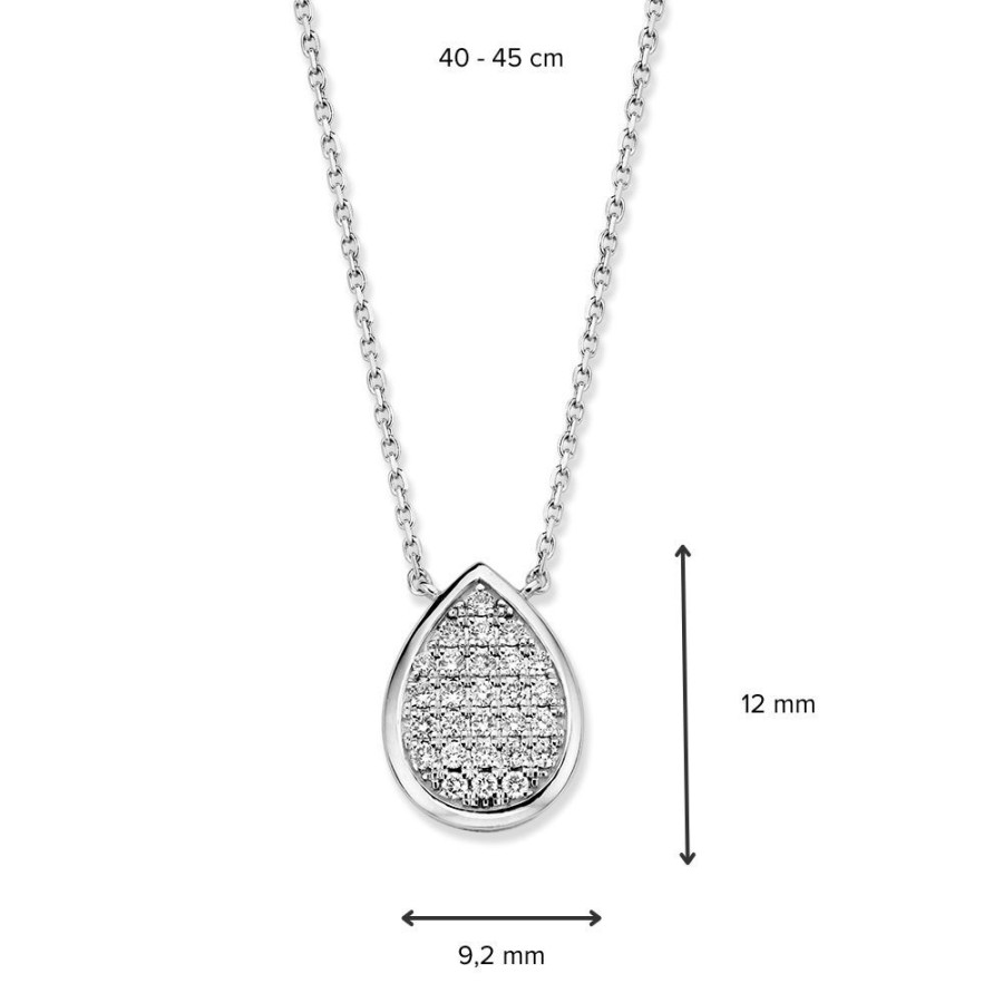 Colliers Excellent Jewelry | Collier Witgoud Briljant 0,20 Crt.