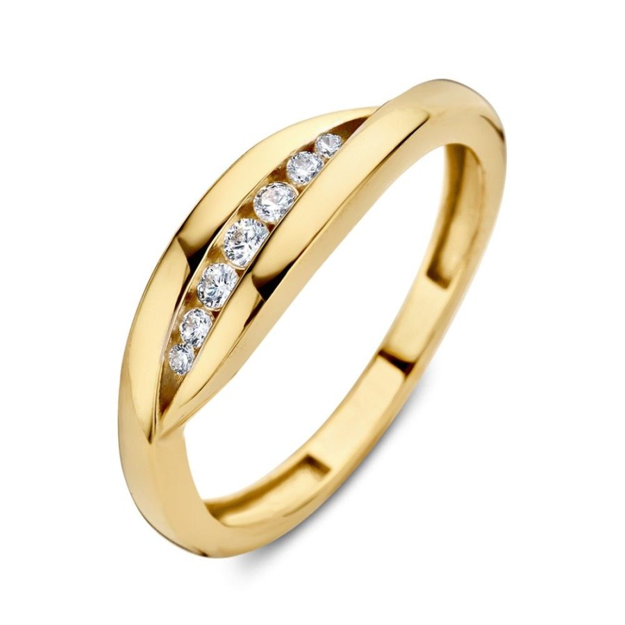 Ringen Excellent Jewelry | Ring Geelgoud Zirkonia