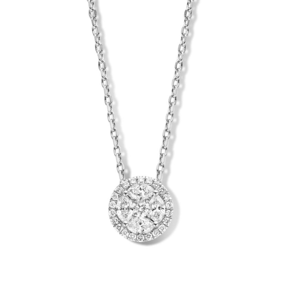 Colliers Excellent Jewelry | Collier Witgoud Briljant 0,81 Crt.