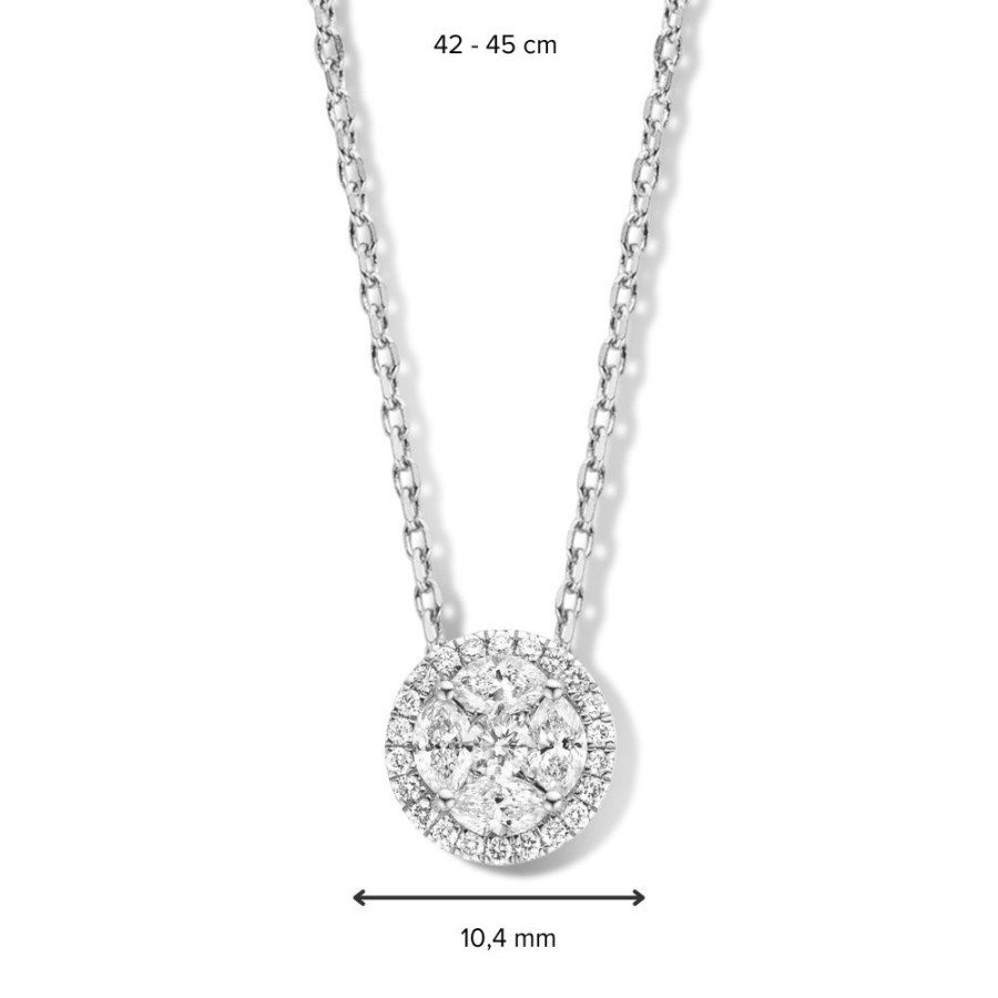 Colliers Excellent Jewelry | Collier Witgoud Briljant 0,81 Crt.