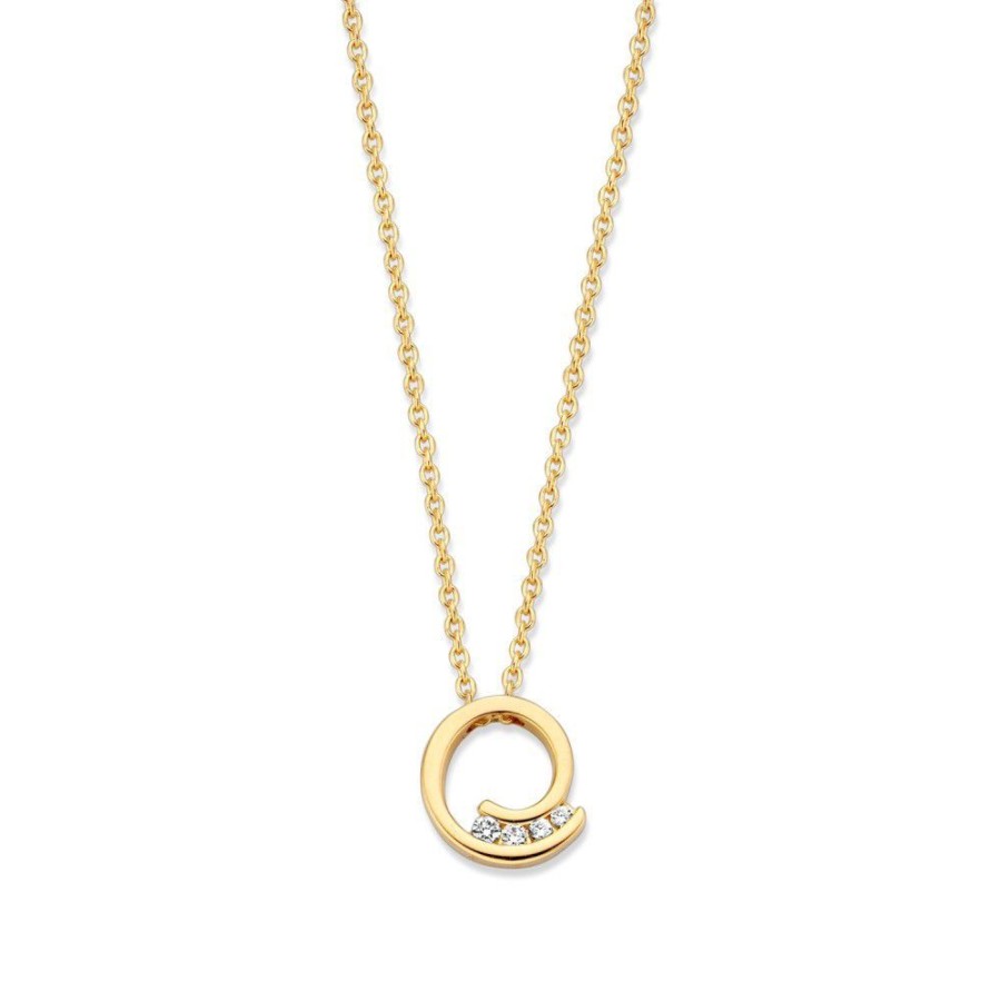 Colliers Excellent Jewelry | Collier Geelgoud Briljant 0,03 Crt.