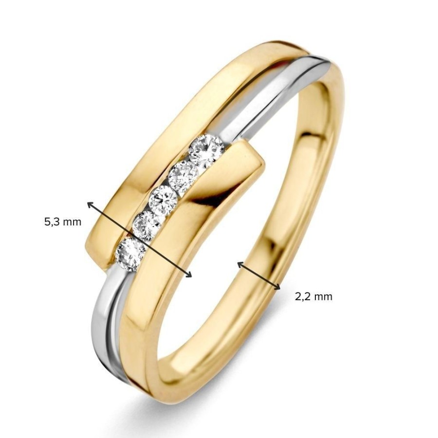 Ringen Excellent Jewelry | Ring Bicolor Briljant 0.11 Crt.