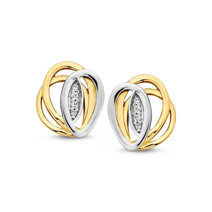 Oorbellen Excellent Jewelry | Oorstekers Bicolor Zirkonia