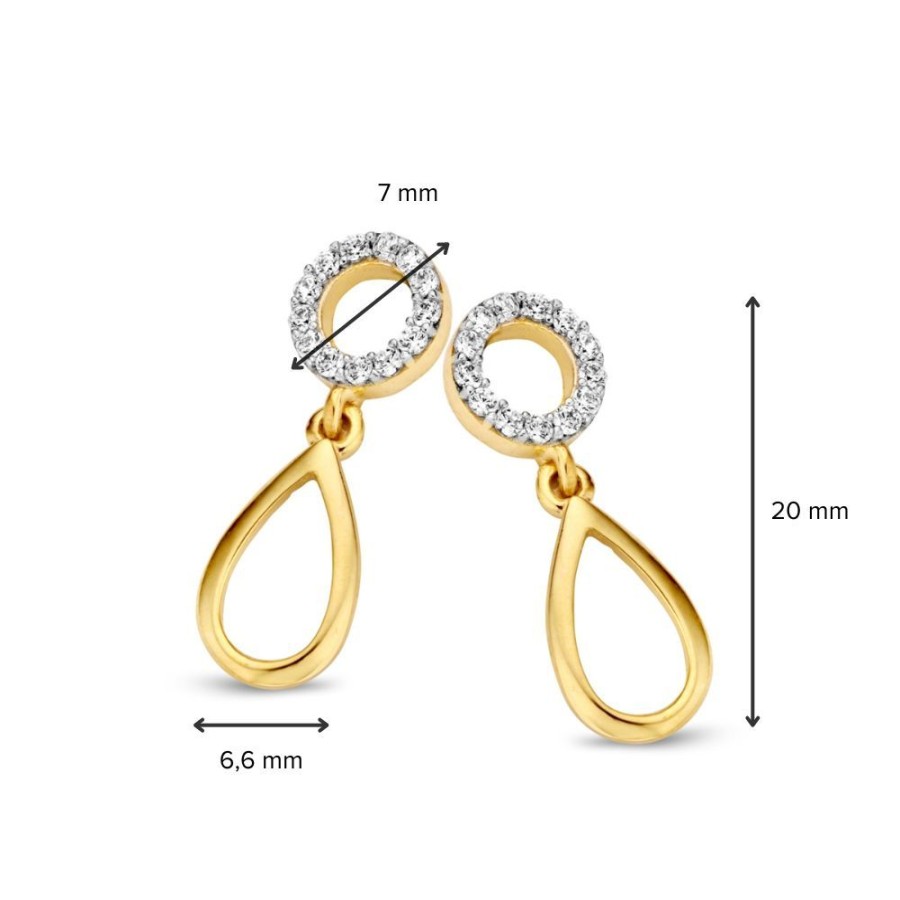 Oorbellen Excellent Jewelry | Oorstekers Bicolor Zirkonia