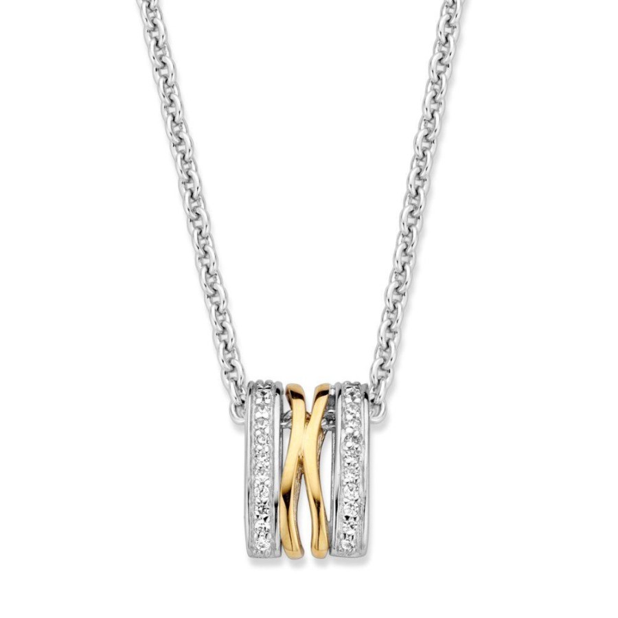 Colliers Excellent Jewelry | Hanger Zilver/Goud Zirkonia