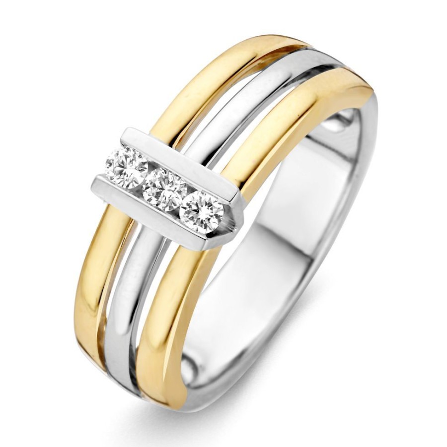 Ringen Excellent Jewelry | Ring Bicolor Briljant 0.15 Crt.