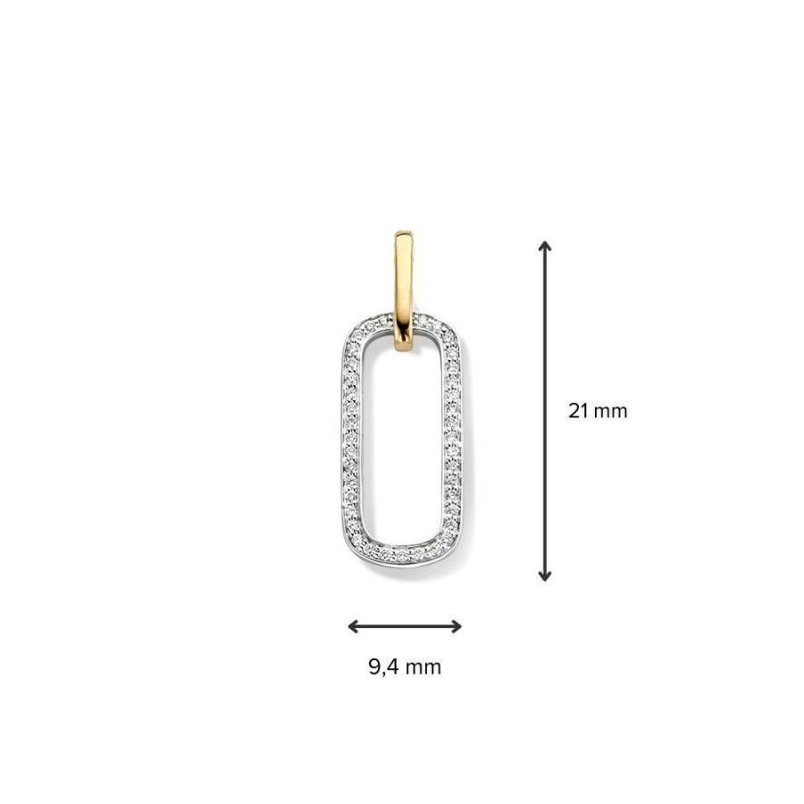 Hangers Excellent Jewelry | Hanger Bicolor Briljant 0,14 Crt.