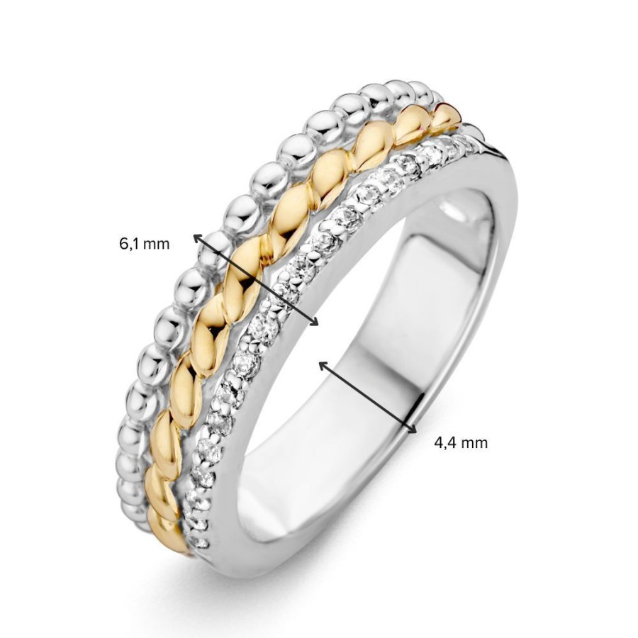 Ringen Excellent Jewelry | Ring Zilver/Goud Zirkonia