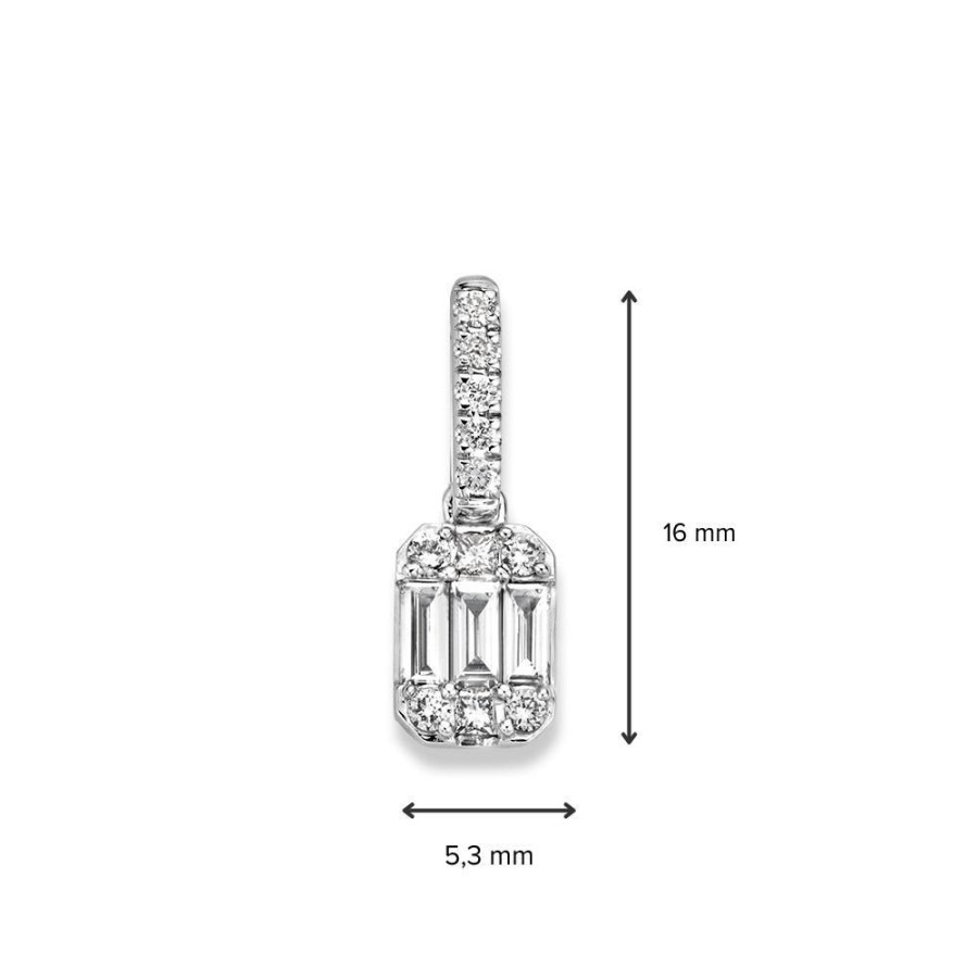 Hangers Excellent Jewelry | Hanger Witgoud Diamant 0,32 Crt.