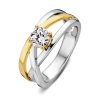 Ringen Excellent Jewelry | Ring Zilver/Goud Zirkonia