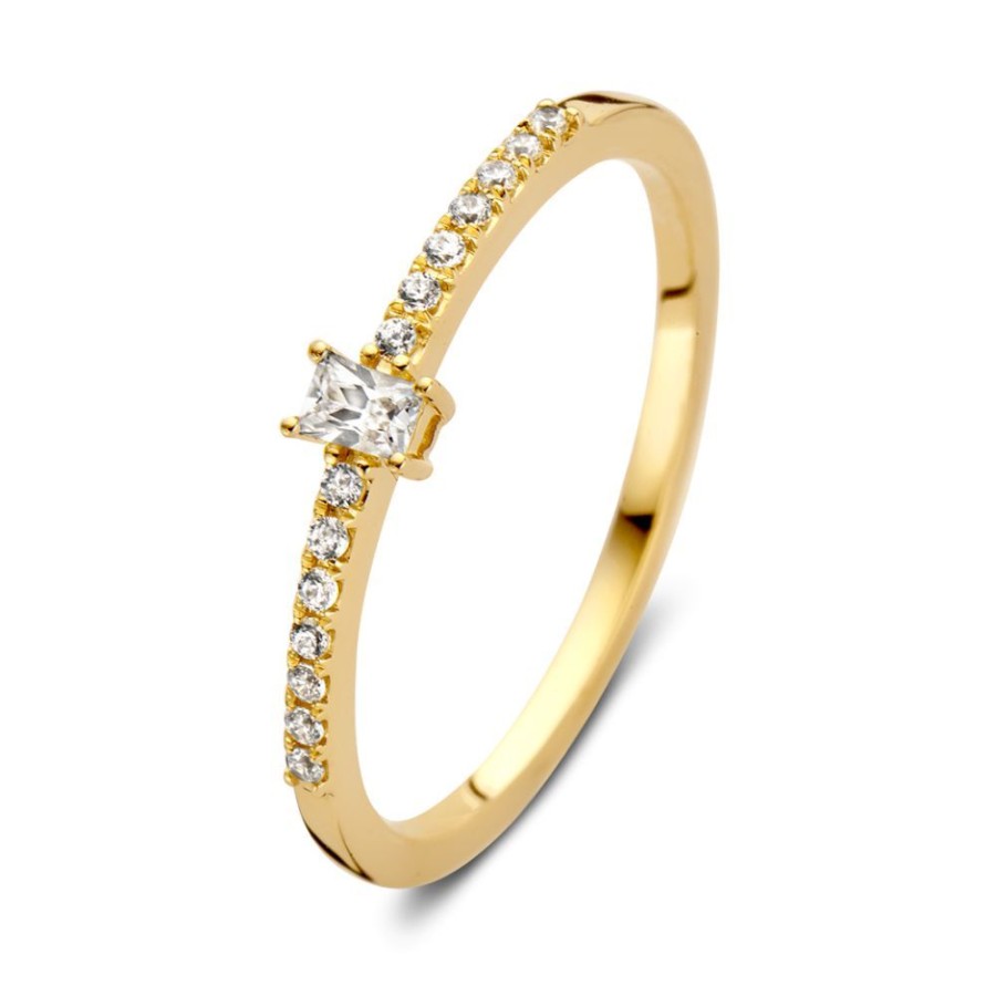 Ringen Excellent Jewelry | Ring Geelgoud Zirkonia