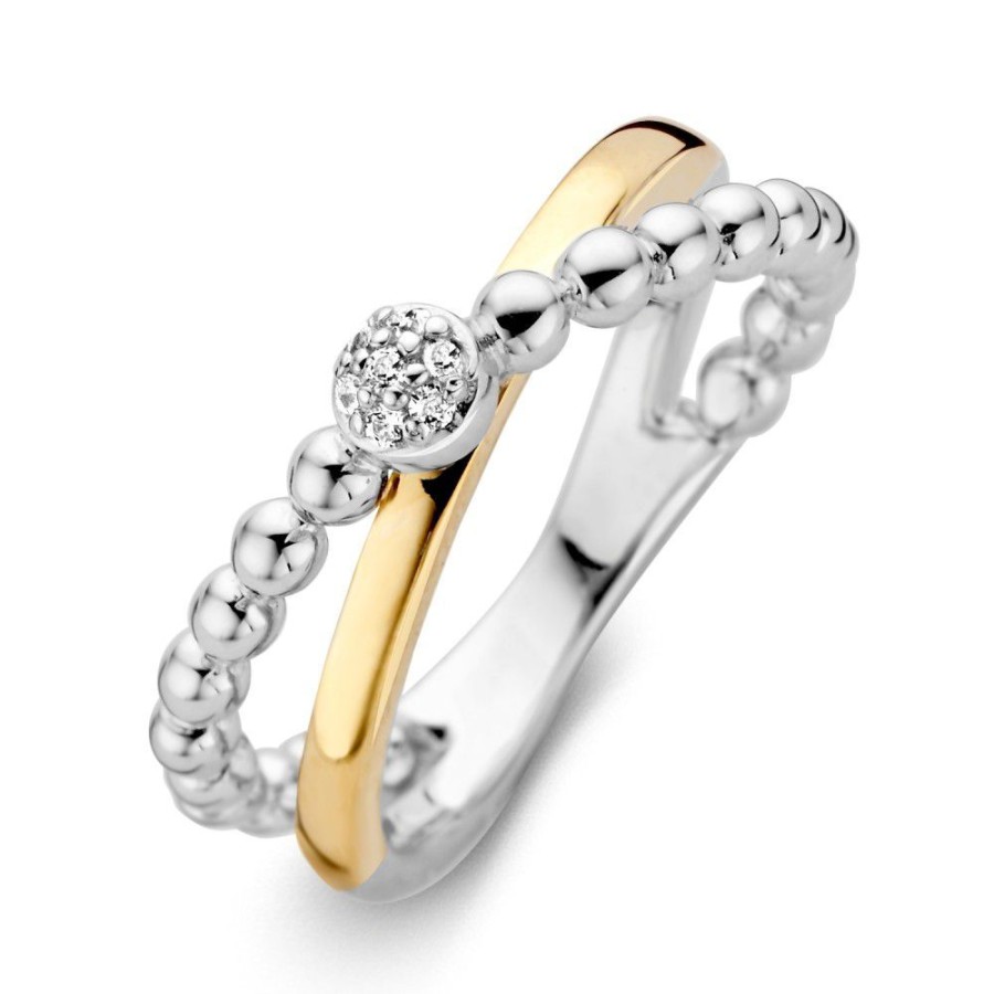 Ringen Excellent Jewelry | Ring Zilver/Goud Zirkonia