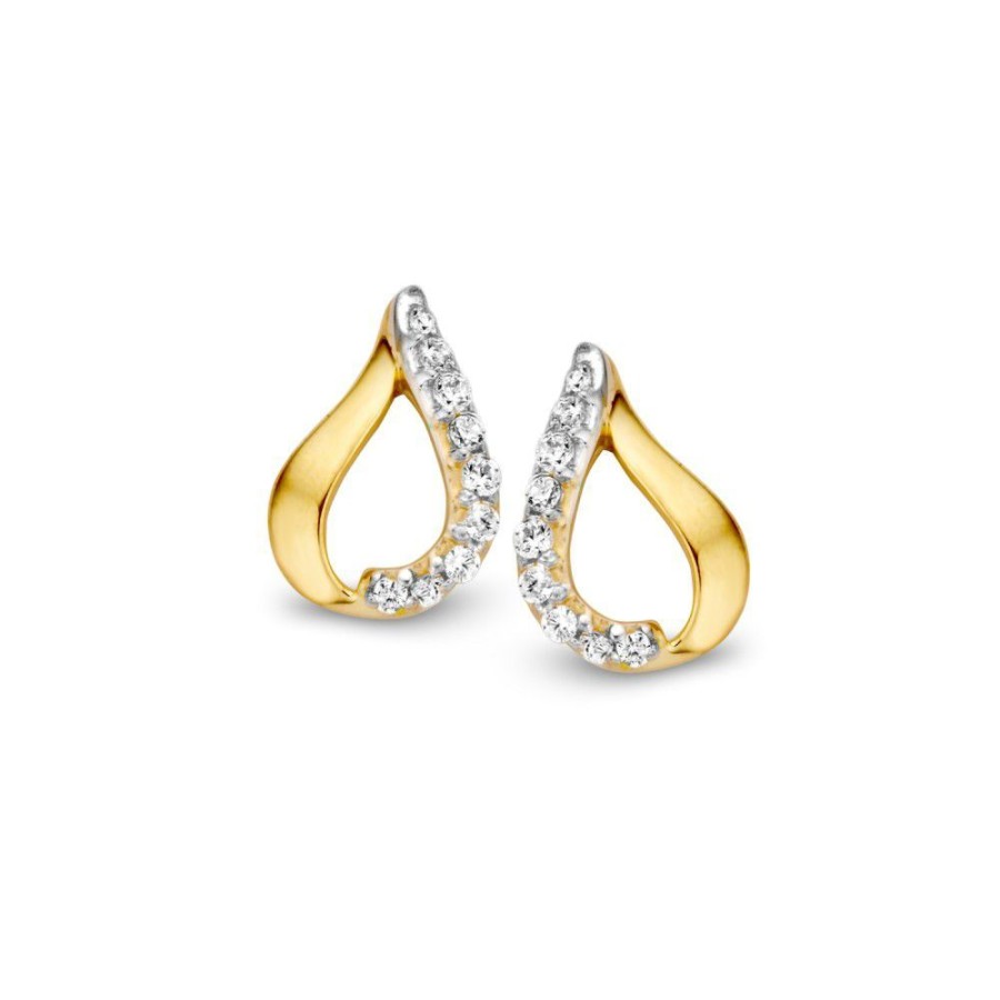 Oorbellen Excellent Jewelry | Oorstekers Bicolor Zirkonia