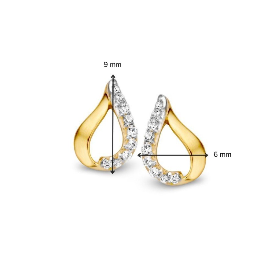 Oorbellen Excellent Jewelry | Oorstekers Bicolor Zirkonia