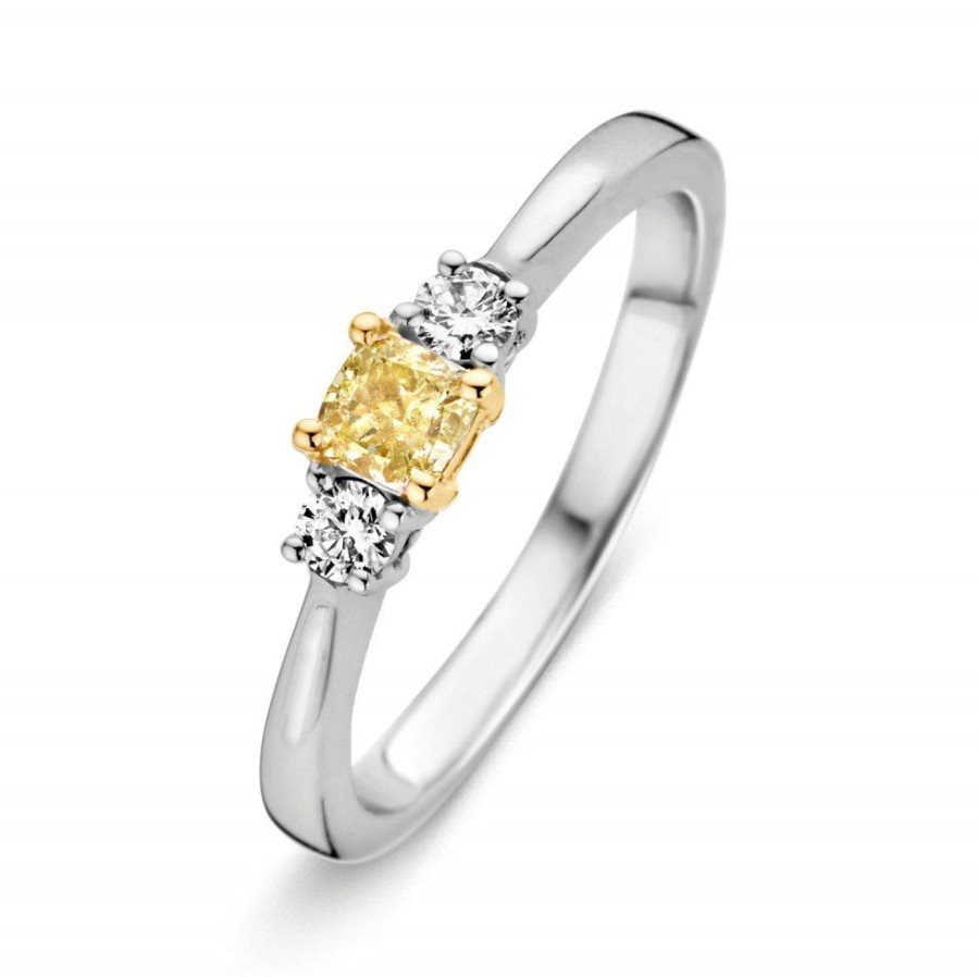 Ringen Excellent Jewelry | Ring Bicolor Briljant + Gele Diamant