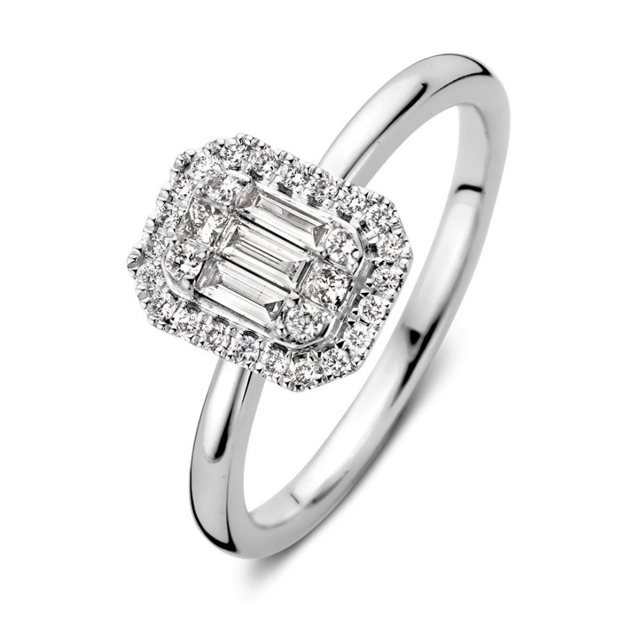 Ringen Excellent Jewelry | Ring Witgoud Diamant 0.38 Crt.