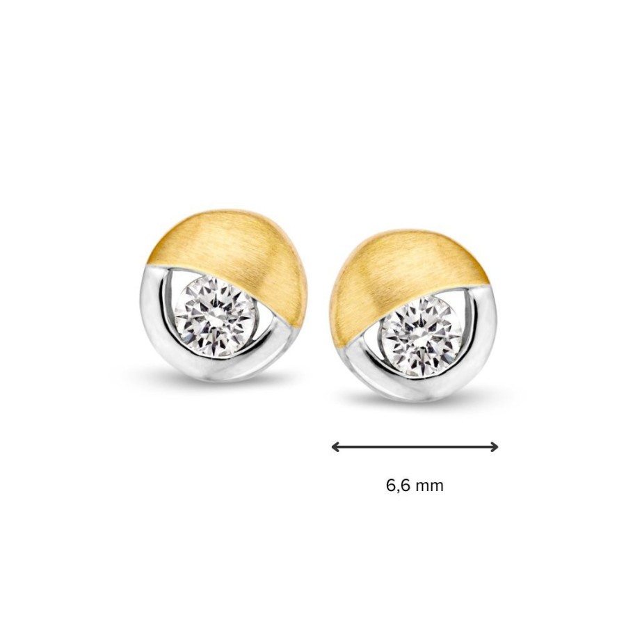 Oorbellen Excellent Jewelry | Oorstekers Bicolor Zirkonia