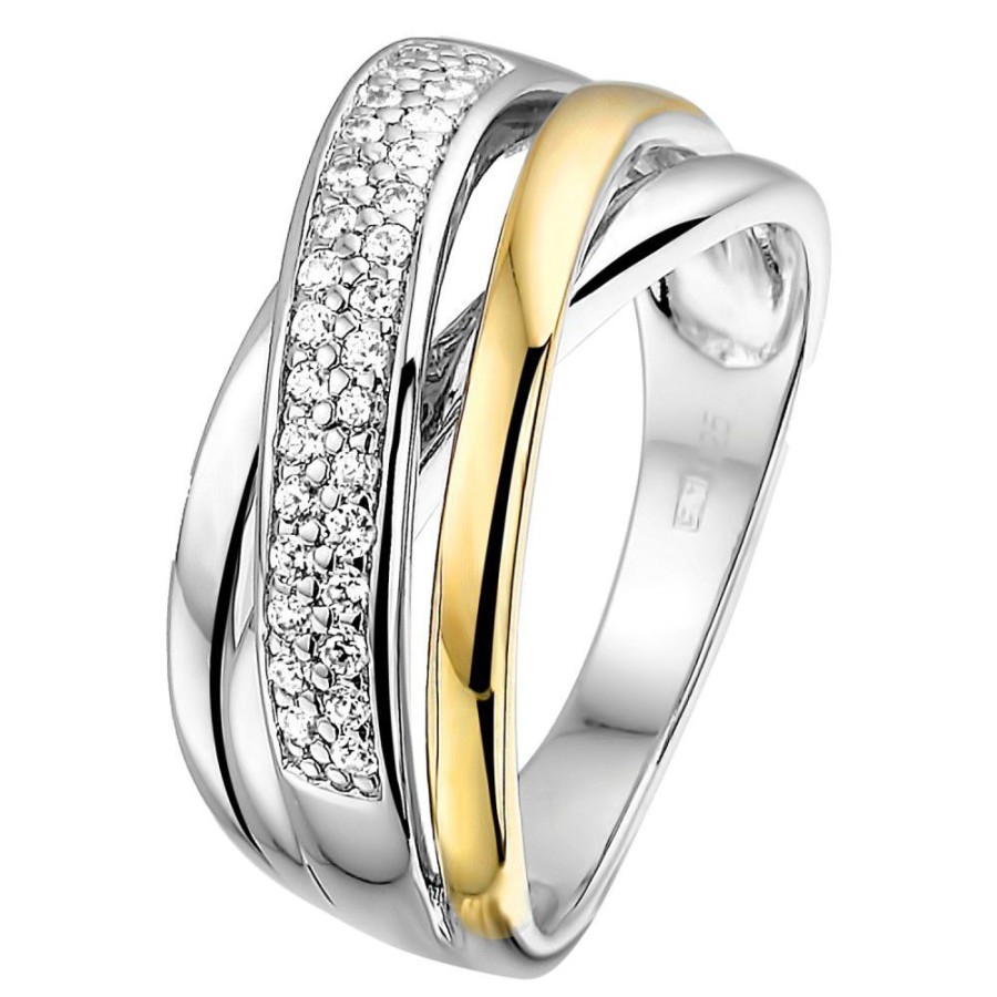 Ringen Excellent Jewelry | Ring Zilver/Goud Zirkonia