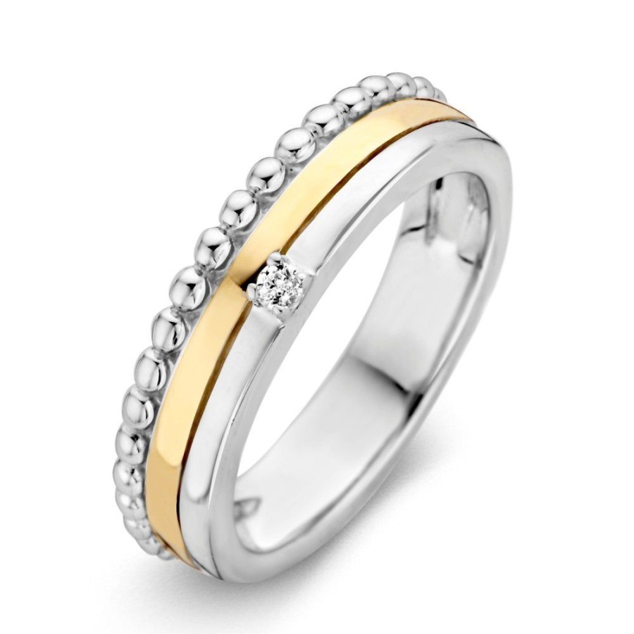 Ringen Excellent Jewelry | Ring Zilver/Goud Zirkonia