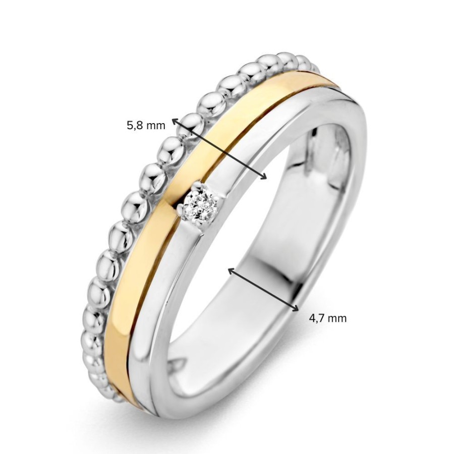 Ringen Excellent Jewelry | Ring Zilver/Goud Zirkonia