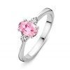 Ringen Excellent Jewelry | Ring Witgoud Briljant + Roze Saffier