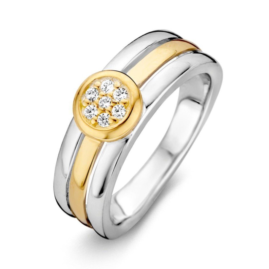 Ringen Excellent Jewelry | Ring Zilver/Goud Zirkonia