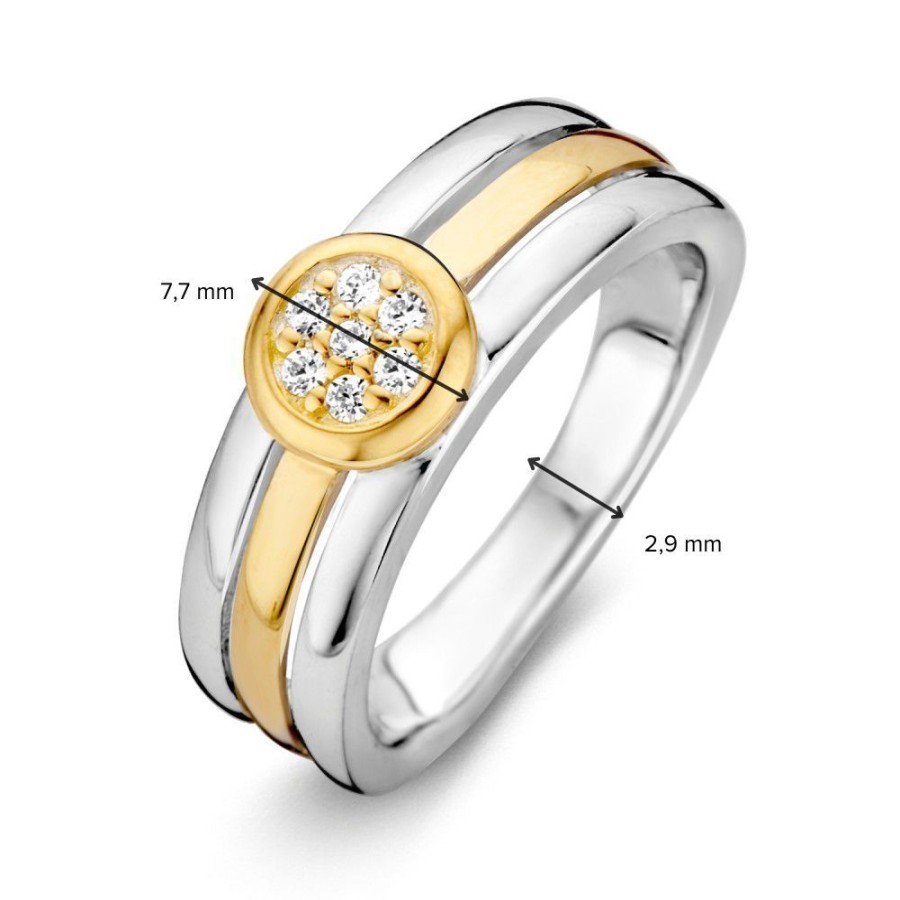 Ringen Excellent Jewelry | Ring Zilver/Goud Zirkonia